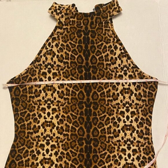 LEOPARD Print Mini Dress Stretchy Size M - Picture 6 of 12